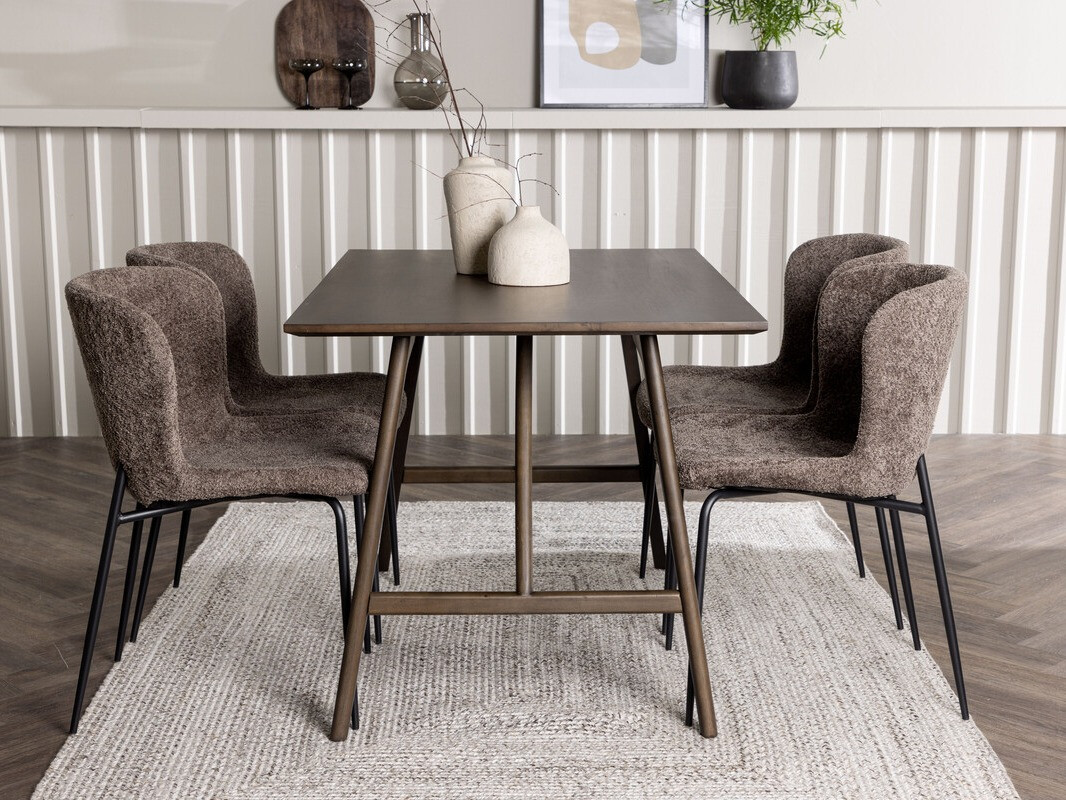 Conjunto de comedor Dallas 4114 (Gris oscuro + Negro)