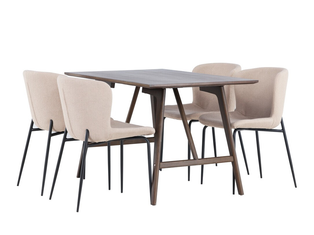 Conjunto de mesas y sillas para comedor Dallas 4114 (Beige + Negro)