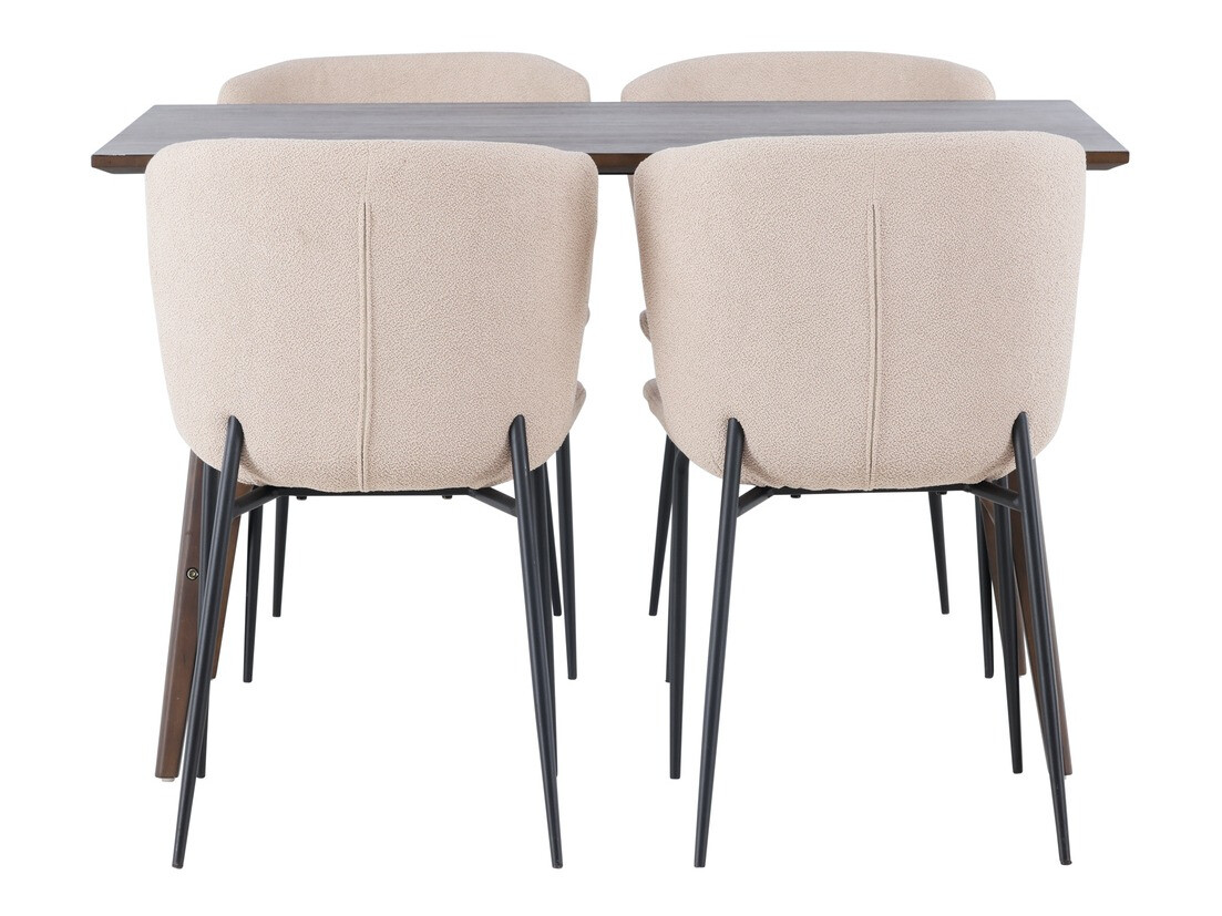 Conjunto de mesas y sillas para comedor Dallas 4114 (Beige + Negro)