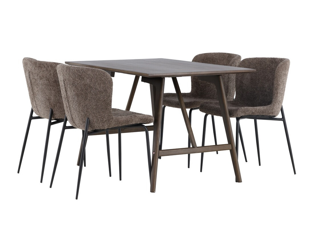 Conjunto de mesas y sillas para comedor Dallas 4114 (Gris oscuro + Negro)