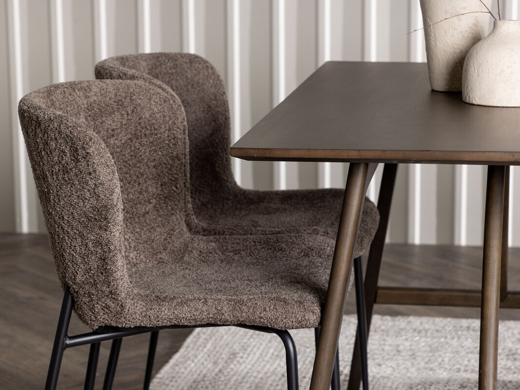 Conjunto de mesas y sillas para comedor Dallas 4114 (Gris oscuro + Negro)