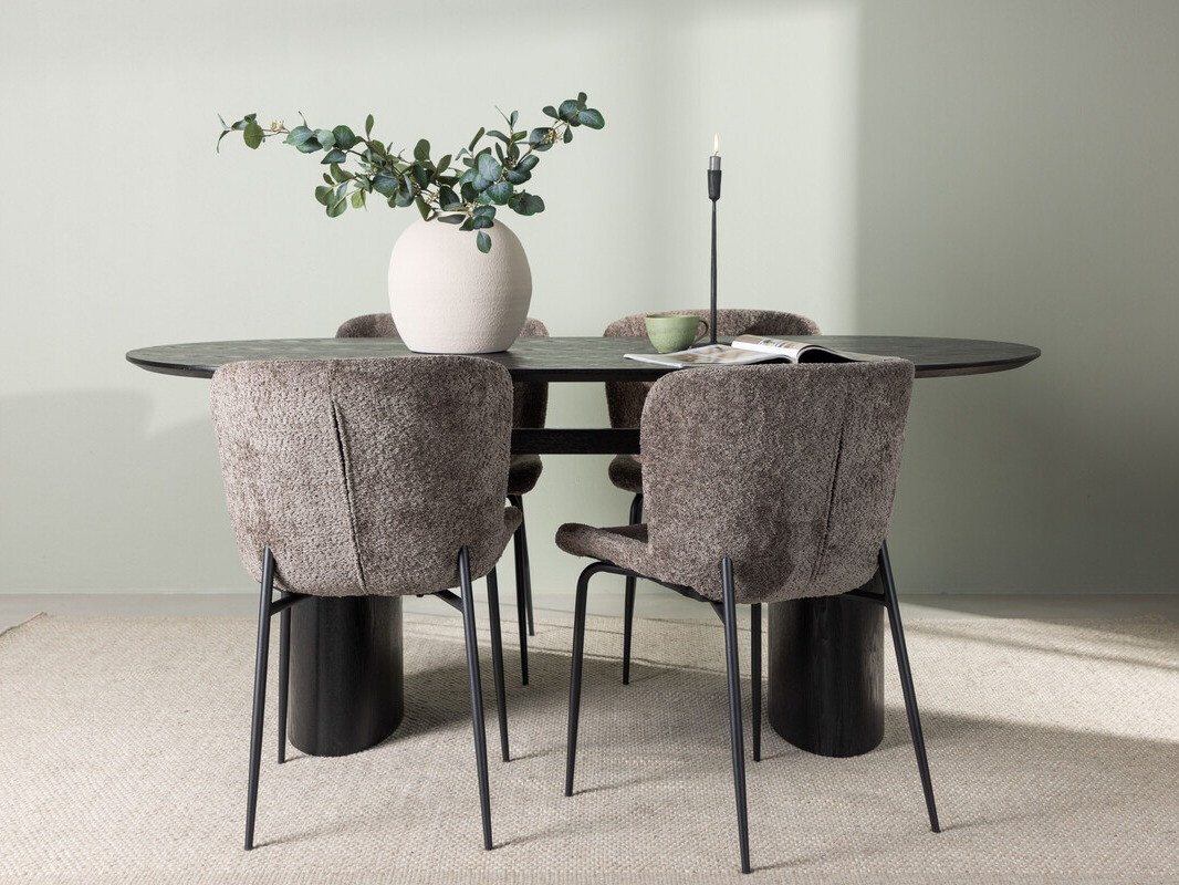 Conjunto de mesas y sillas para comedor Dallas 4117 (Negro)