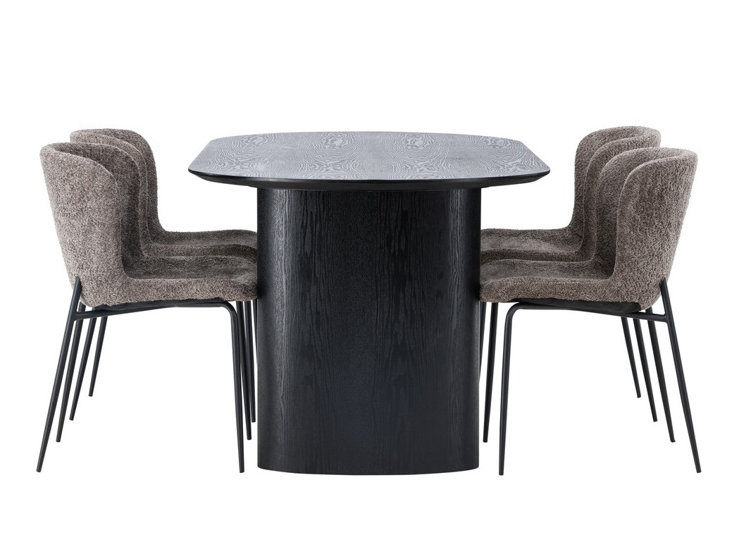 Conjunto de mesas y sillas para comedor Dallas 4117 (Negro)
