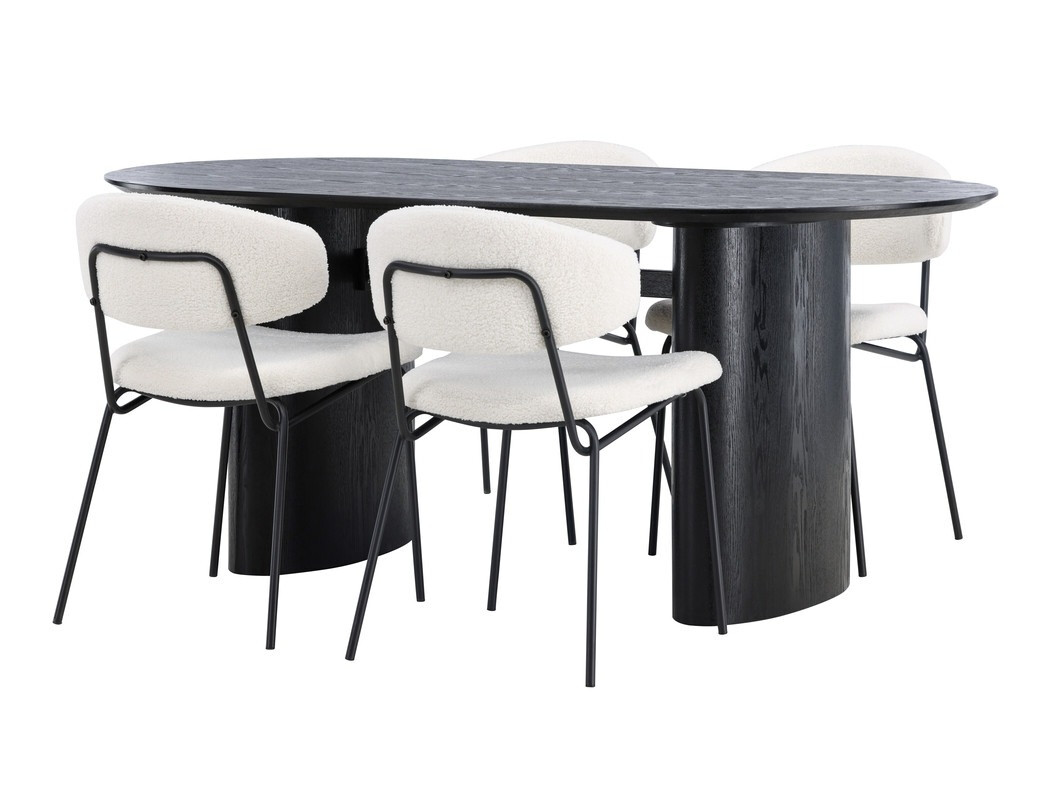 Conjunto de mesas y sillas para comedor Dallas 4118 (Negro)