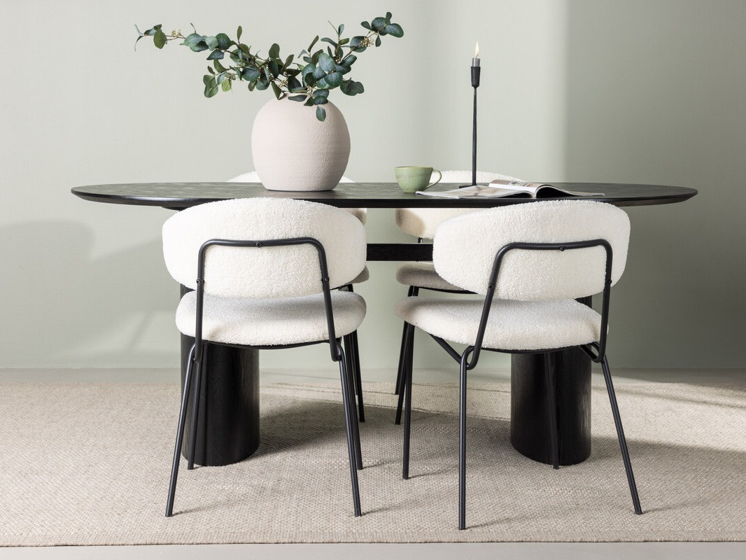 Conjunto de mesas y sillas para comedor Dallas 4118 (Negro)