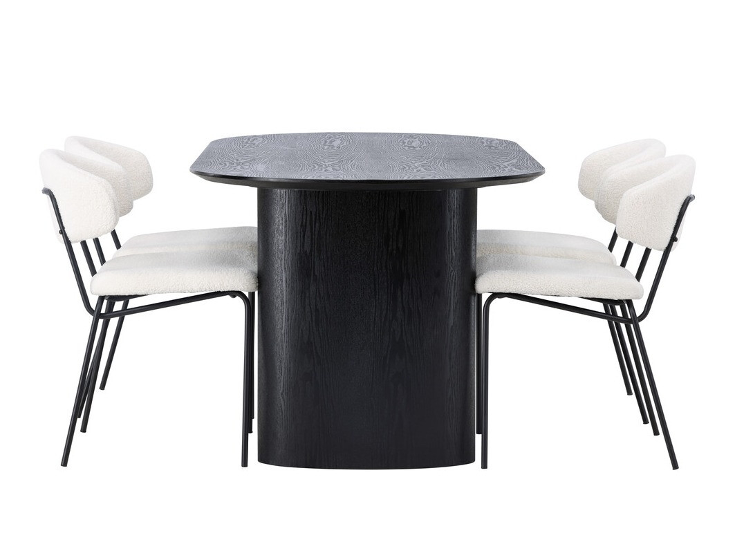 Conjunto de mesas y sillas para comedor Dallas 4118 (Negro)