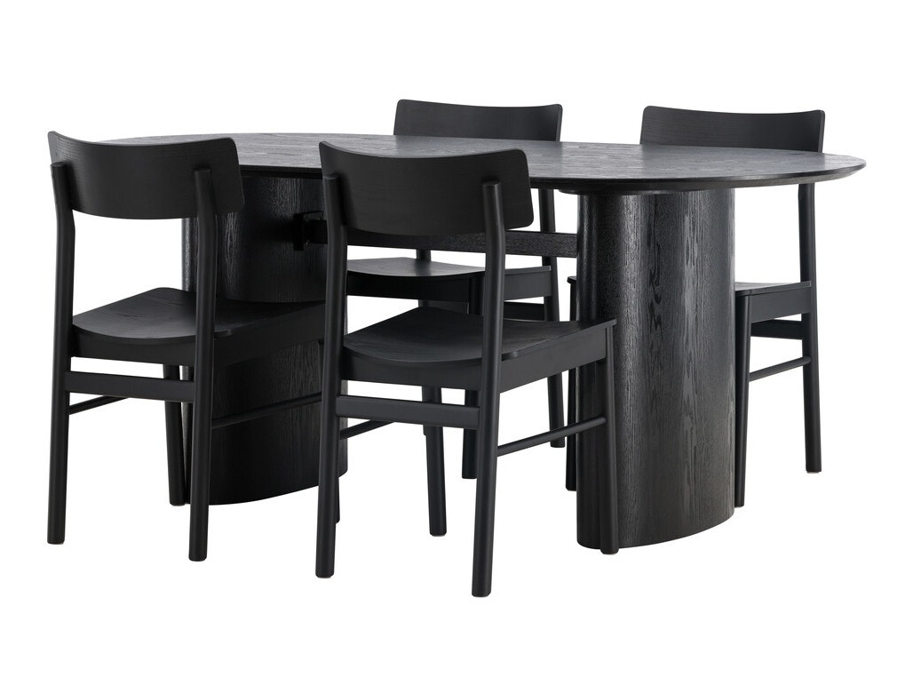 Conjunto de mesas y sillas para comedor Dallas 4119 (Negro)