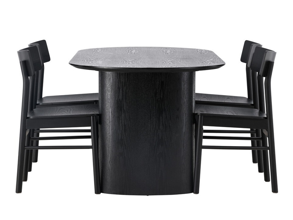 Conjunto de mesas y sillas para comedor Dallas 4119 (Negro)