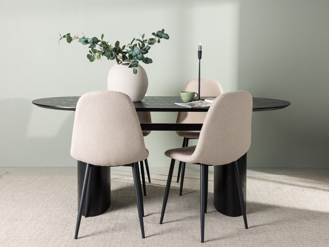 Conjunto de mesas y sillas para comedor Dallas 4559 (Beige + Negro)