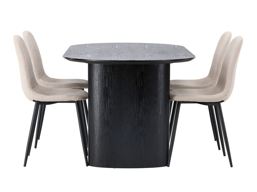 Conjunto de mesas y sillas para comedor Dallas 4559 (Beige + Negro)