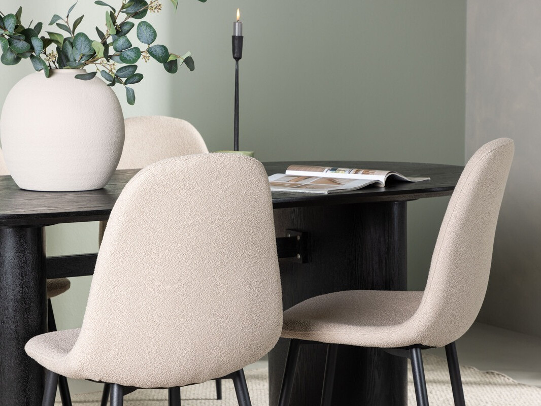 Conjunto de mesas y sillas para comedor Dallas 4559 (Beige + Negro)