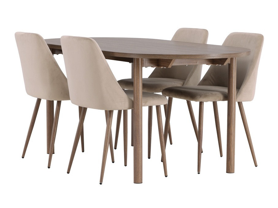 Conjunto de mesas y sillas para comedor Dallas 4130 (Beige + Nuez)