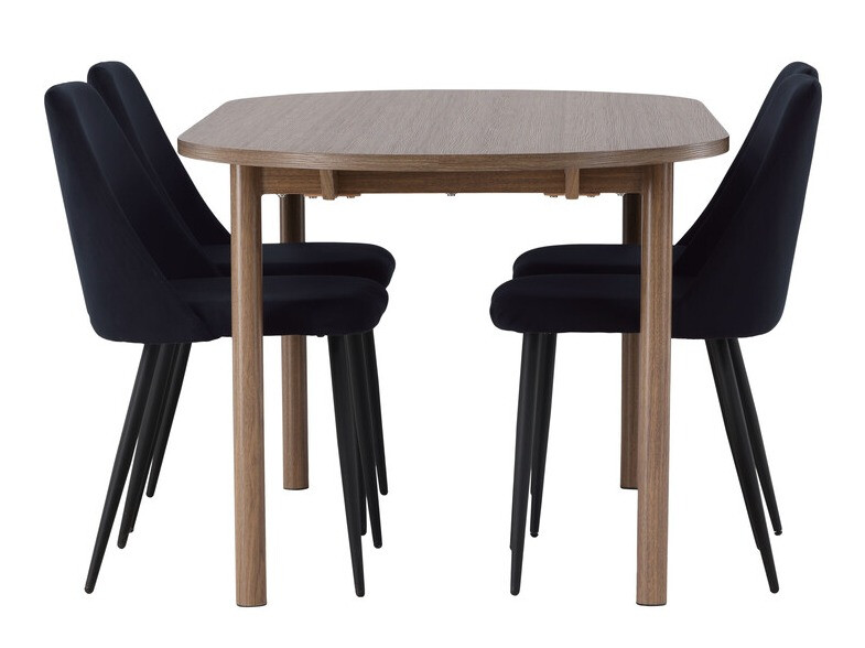 Conjunto de mesas y sillas para comedor Dallas 4130 (Negro)