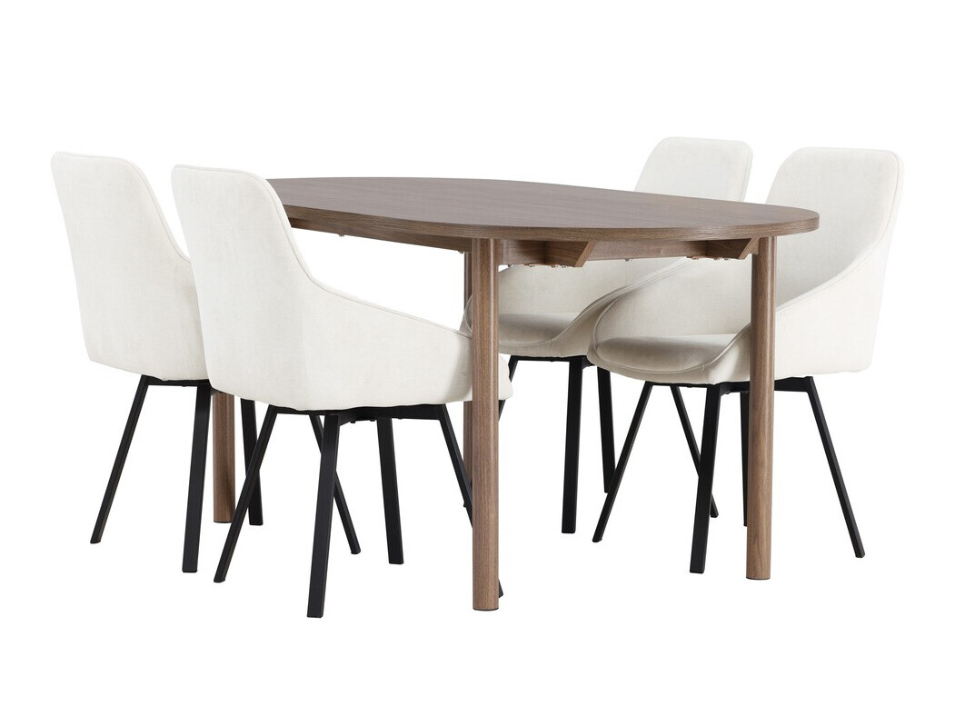 Conjunto de mesas y sillas para comedor Dallas 4131 (Beige + Negro)