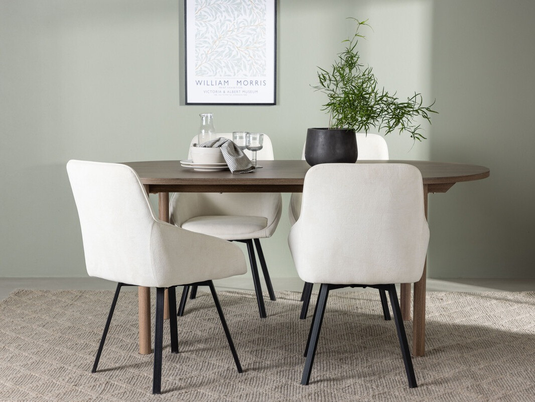 Conjunto de mesas y sillas para comedor Dallas 4131 (Beige + Negro)