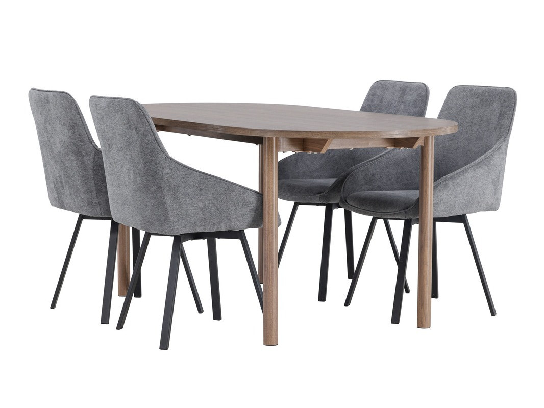 Conjunto de mesas y sillas para comedor Dallas 4131 (Gris + Negro)