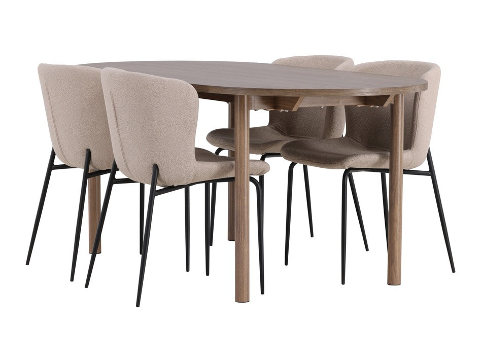 Conjunto de mesas y sillas para comedor Dallas 4132 (Beige + Negro)