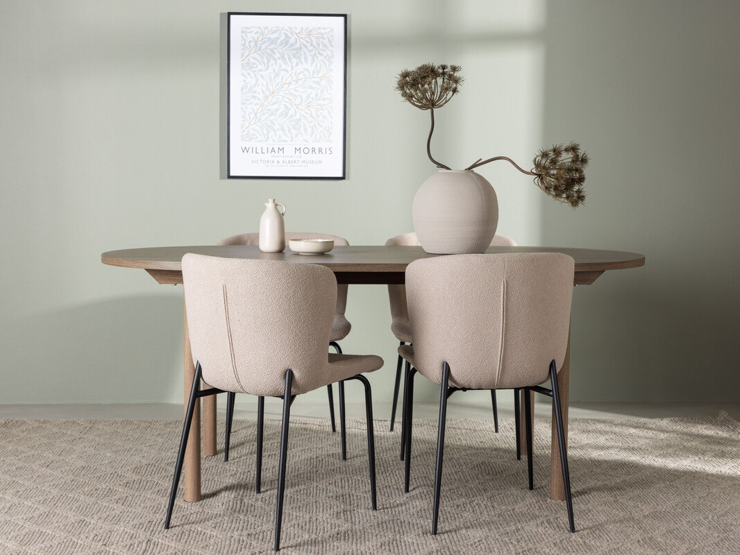 Conjunto de mesas y sillas para comedor Dallas 4132 (Beige + Negro)