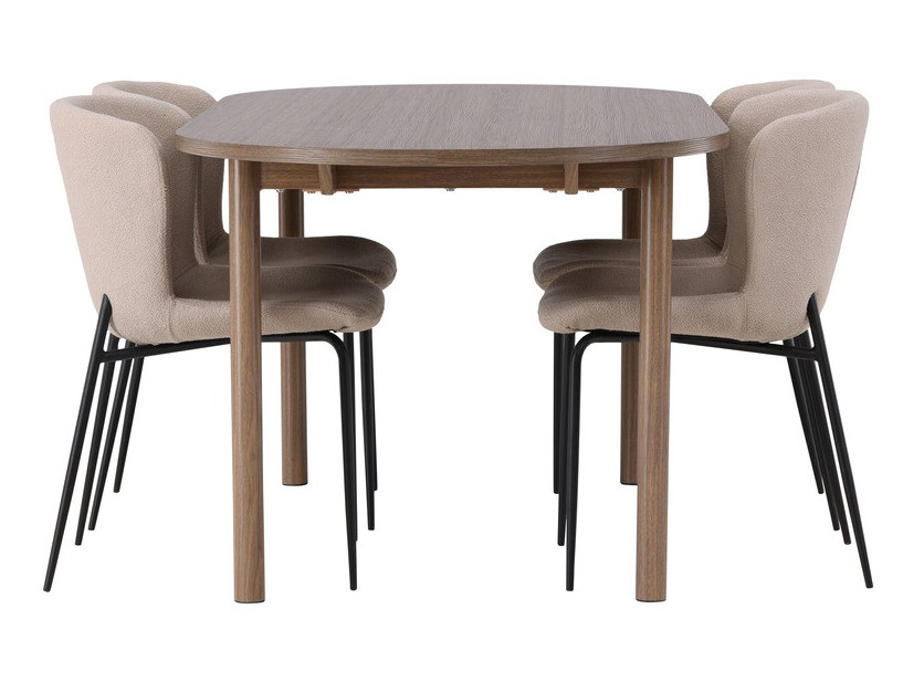 Conjunto de mesas y sillas para comedor Dallas 4132 (Beige + Negro)