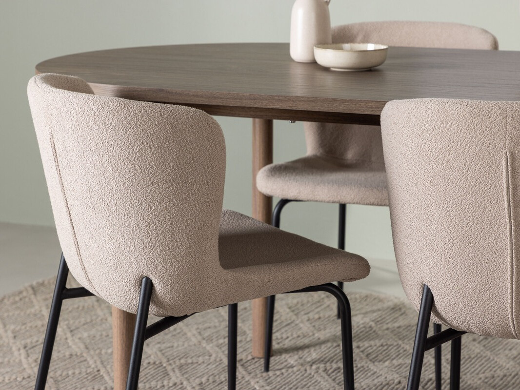 Conjunto de mesas y sillas para comedor Dallas 4132 (Beige + Negro)