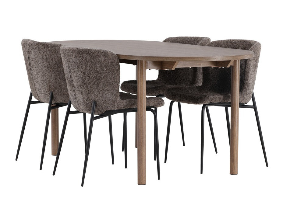 Conjunto de mesas y sillas para comedor Dallas 4132 (Marrón + Negro)