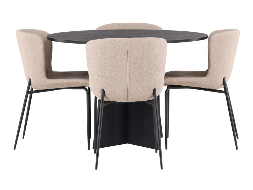 Conjunto de comedor Dallas 4147 (Beige + Negro)
