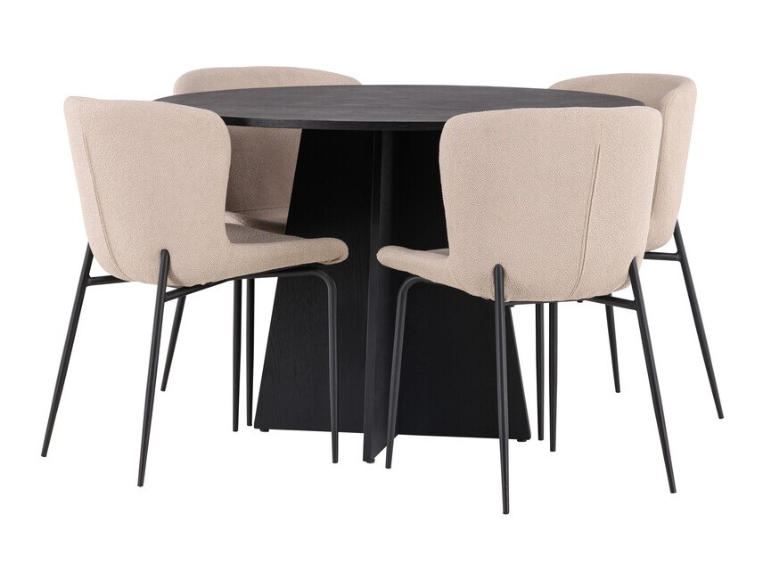 Conjunto de mesas y sillas para comedor Dallas 4147 (Beige + Negro)