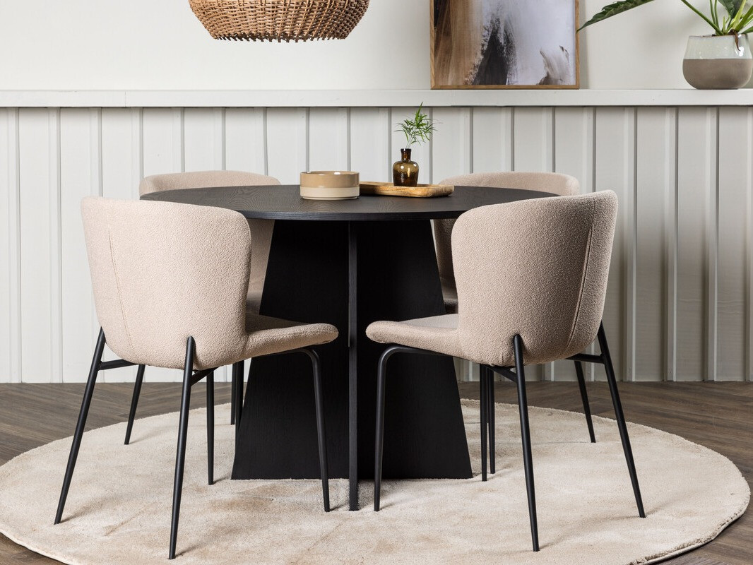 Conjunto de mesas y sillas para comedor Dallas 4147 (Beige + Negro)