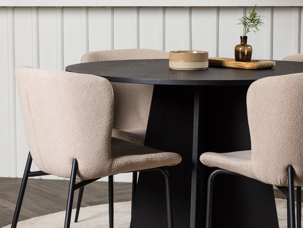 Conjunto de mesas y sillas para comedor Dallas 4147 (Beige + Negro)