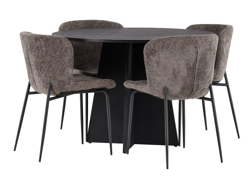 Conjunto de mesas y sillas para comedor Dallas 4147 (Marrón + Negro)