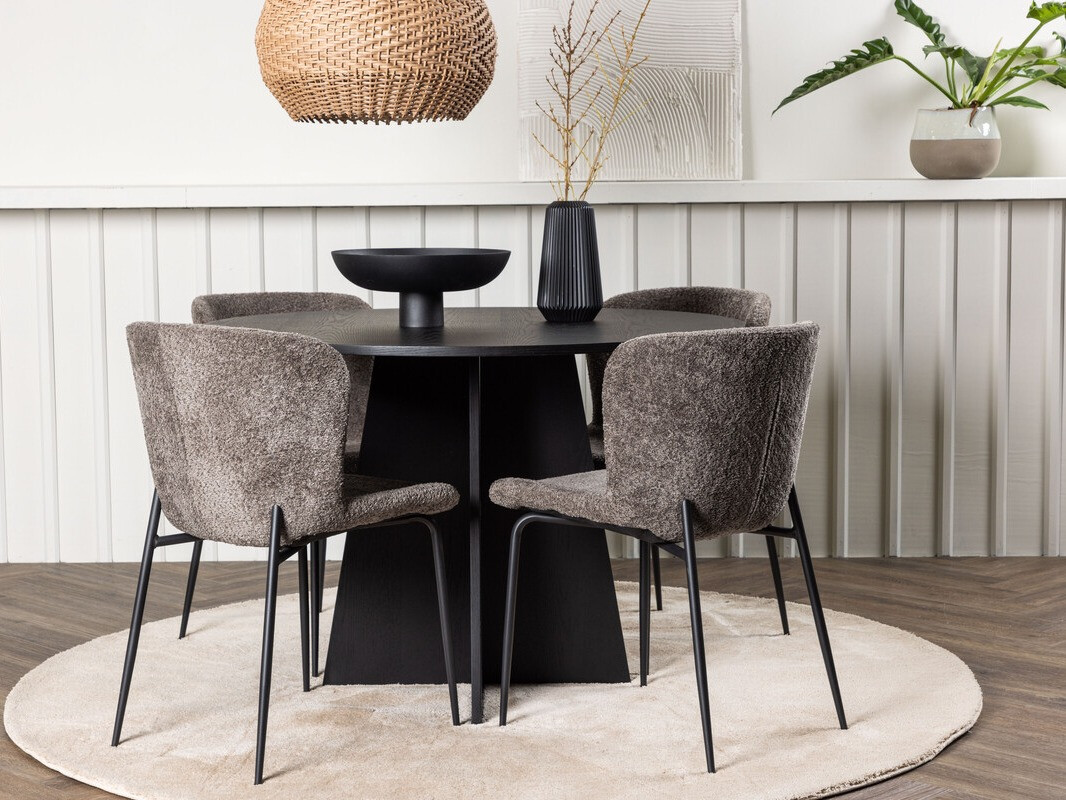 Conjunto de mesas y sillas para comedor Dallas 4147 (Marrón + Negro)