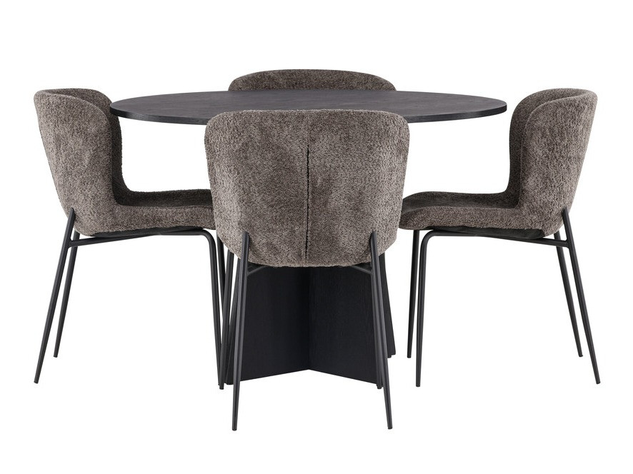 Conjunto de mesas y sillas para comedor Dallas 4147 (Marrón + Negro)
