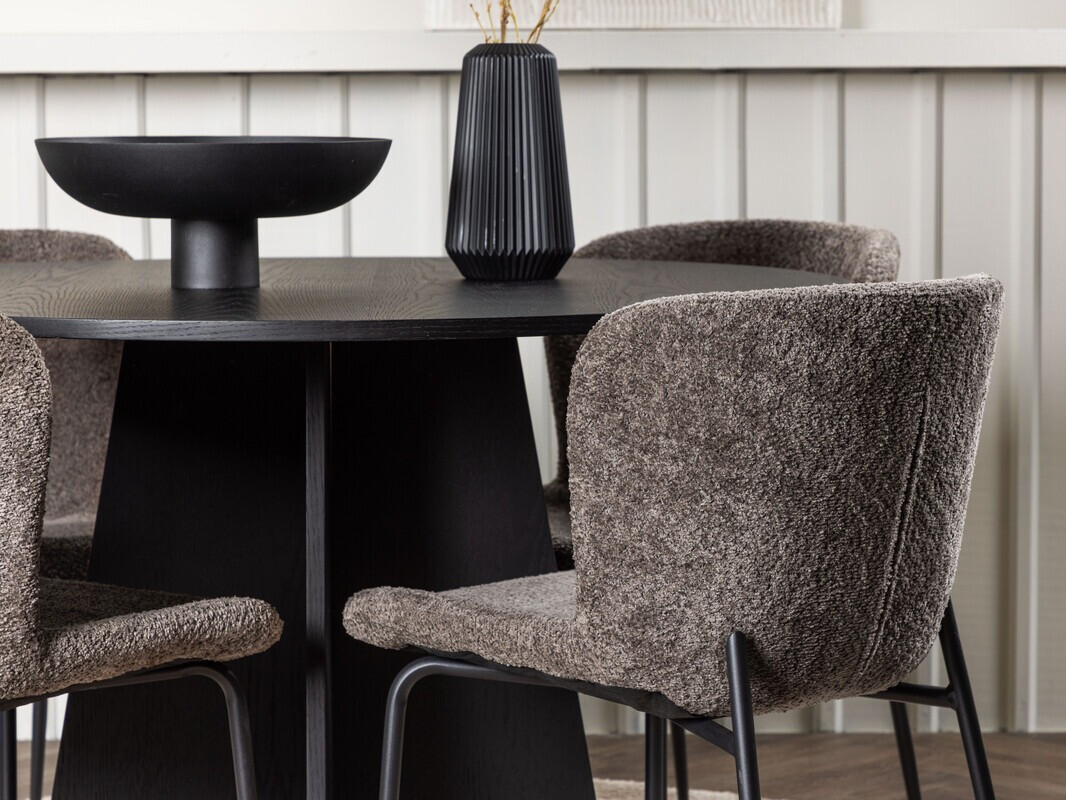 Conjunto de mesas y sillas para comedor Dallas 4147 (Marrón + Negro)