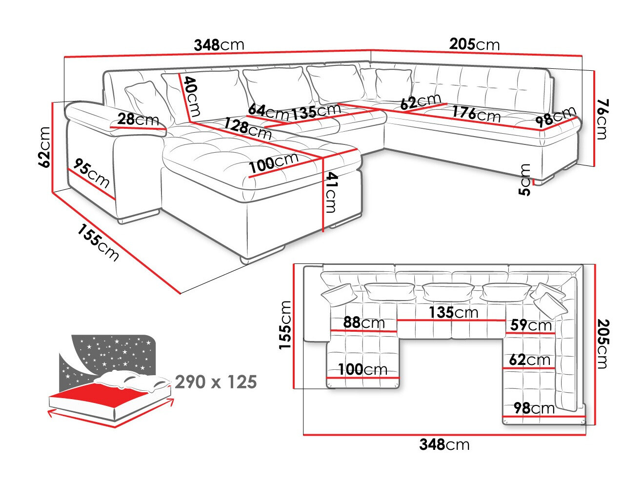 Sofá rinconero Comfivo Gemma II (Derecha)