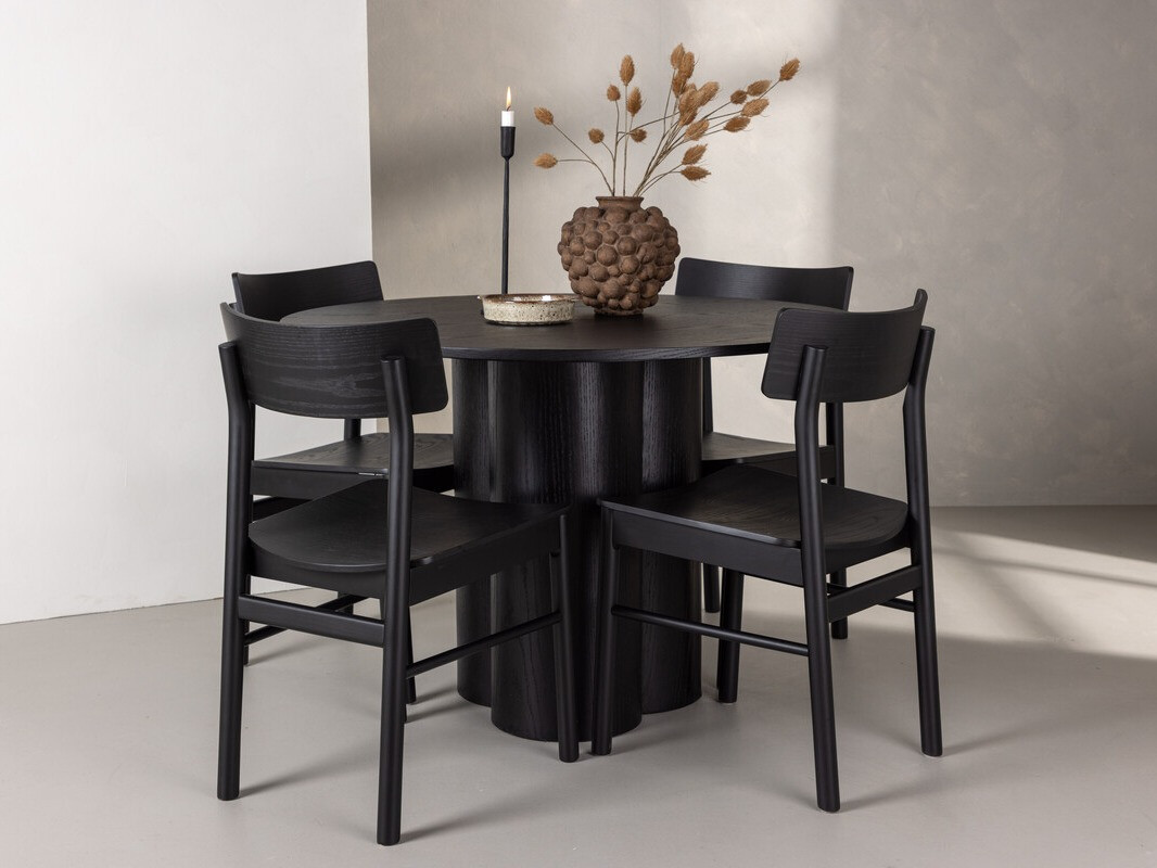 Conjunto de mesas y sillas para comedor Dallas 4152 (Negro)