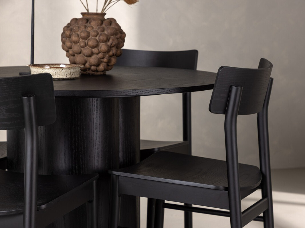 Conjunto de mesas y sillas para comedor Dallas 4152 (Negro)