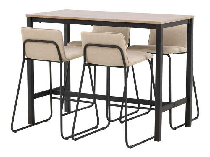 Conjunto de mesas y sillas para comedor Dallas 4155 (Beige + Negro)