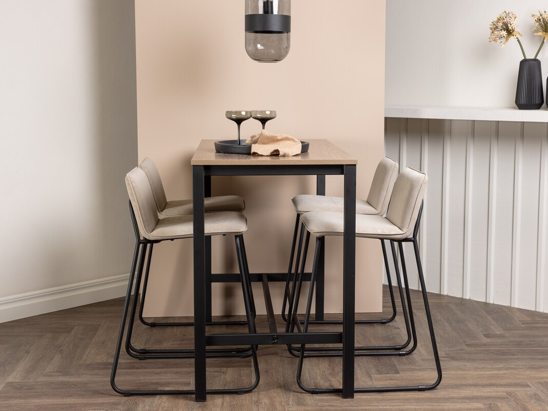 Conjunto de mesas y sillas para comedor Dallas 4155 (Beige + Negro)