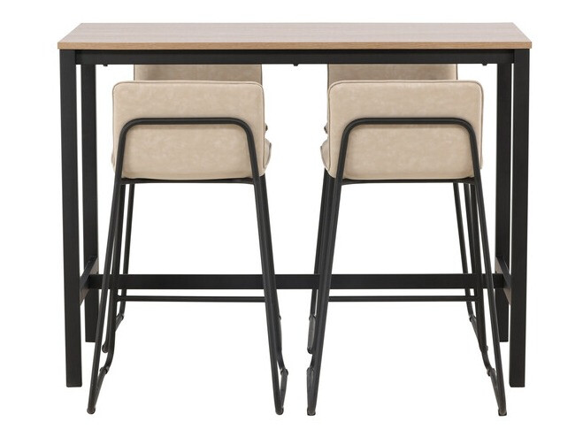 Conjunto de mesas y sillas para comedor Dallas 4155 (Beige + Negro)