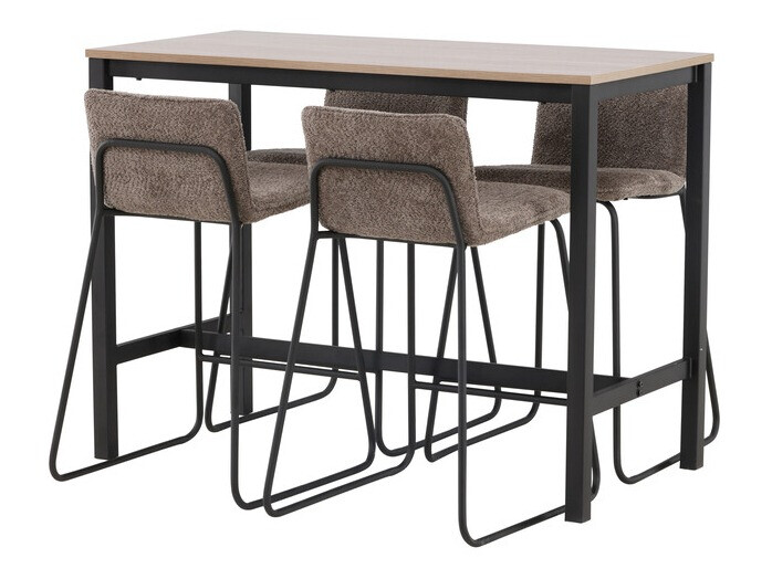 Conjunto de mesas y sillas para comedor Dallas 4155 (Gris oscuro + Negro)