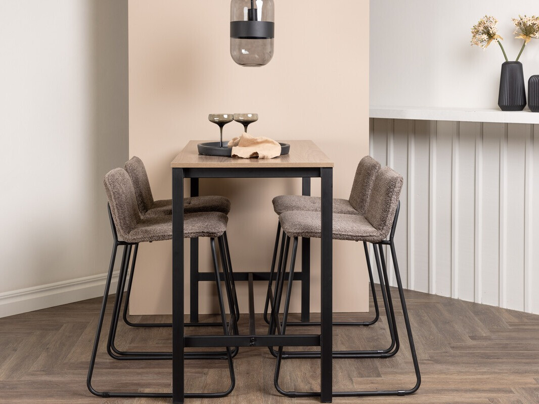 Conjunto de mesas y sillas para comedor Dallas 4155 (Gris oscuro + Negro)