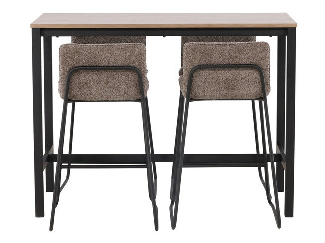 Conjunto de mesas y sillas para comedor Dallas 4155 (Gris oscuro + Negro)