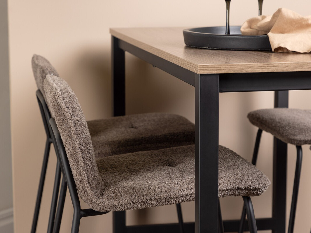 Conjunto de mesas y sillas para comedor Dallas 4155 (Gris oscuro + Negro)