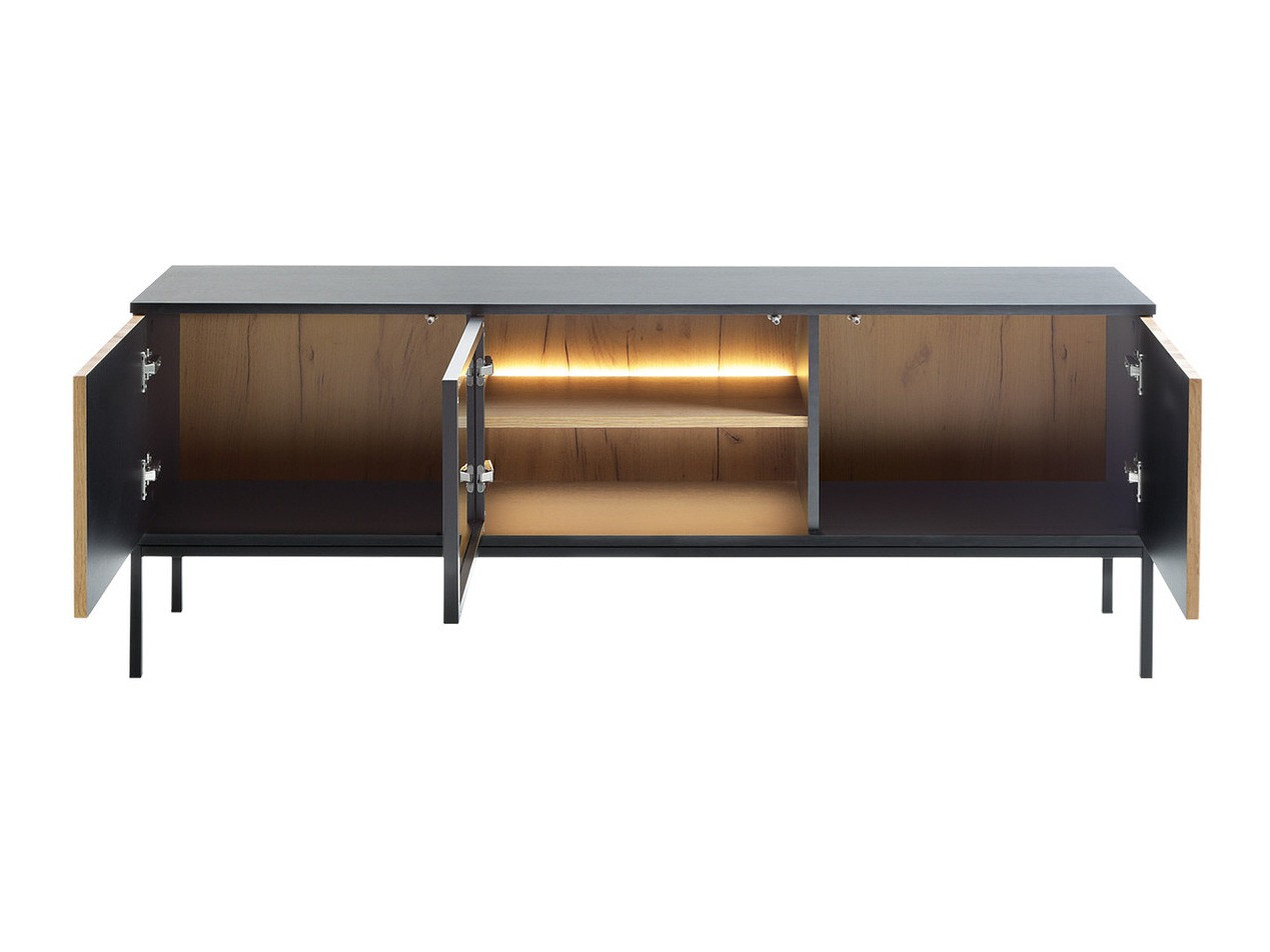 Mueble TV Manal (Negro + Roble wotan)