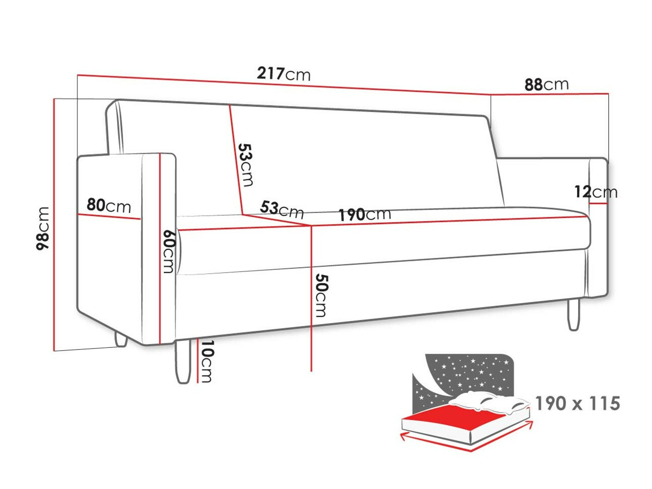 Sofá cama Memphis 136 (Kronos 01)