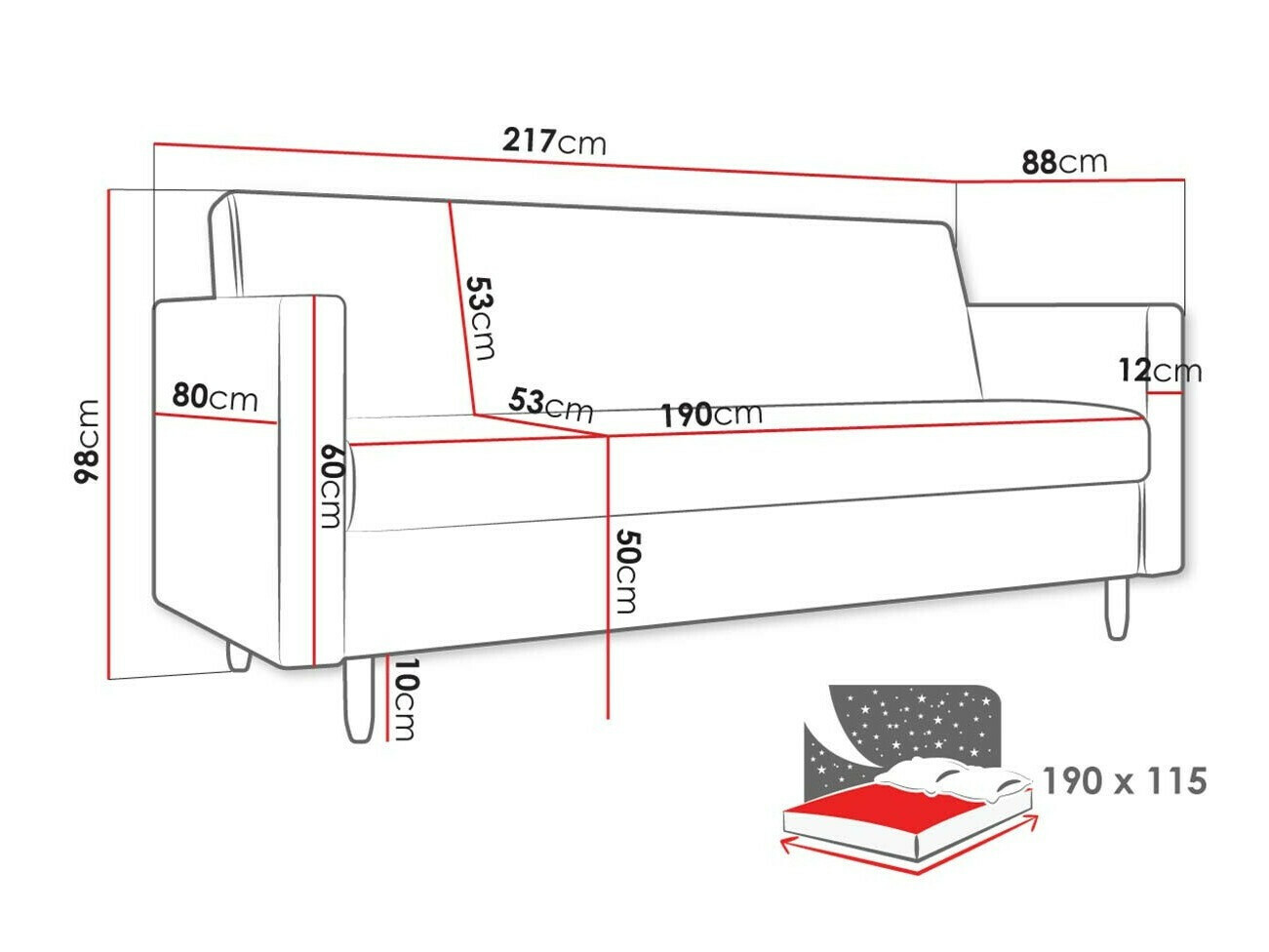 Sofá cama Memphis 136 (Paros 01)