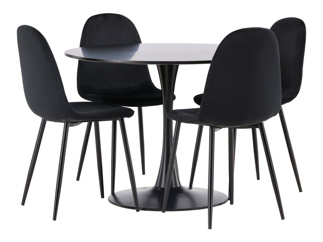 Conjunto de mesas y sillas para comedor Dallas 4163 (Negro)