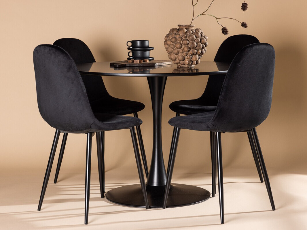 Conjunto de mesas y sillas para comedor Dallas 4163 (Negro)