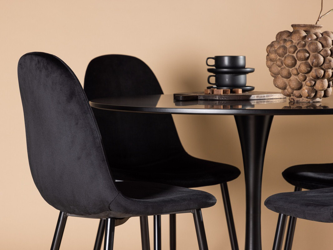 Conjunto de mesas y sillas para comedor Dallas 4163 (Negro)