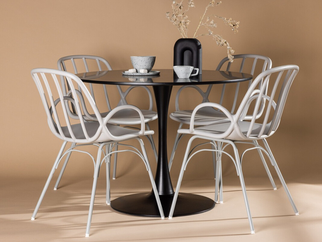 Conjunto de mesas y sillas para comedor Dallas 4165 (Gris claro)